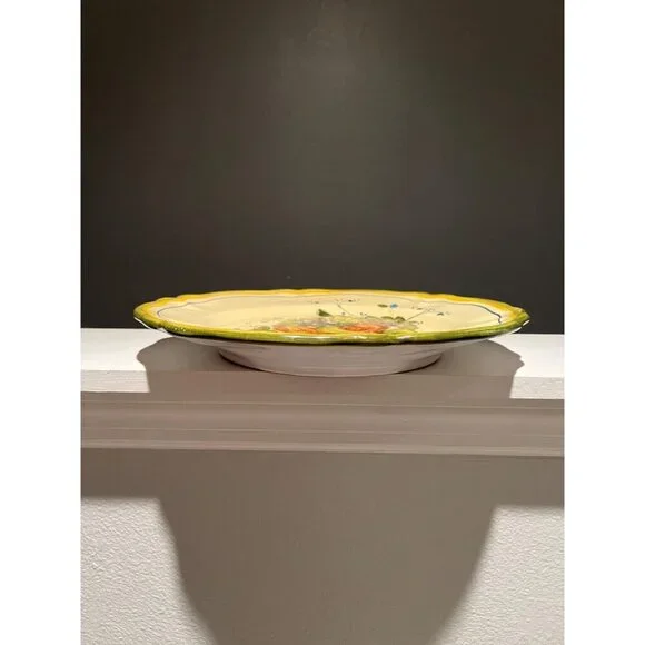 Stunning Vintage Bristow Malta Ceramic Plate – Italian Floral Design 13 Inches - Picture 3 of 8